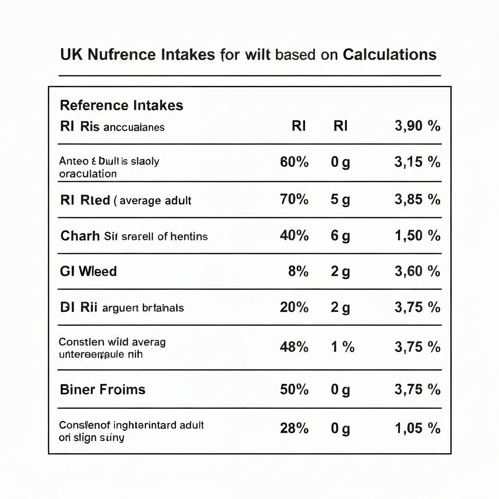 Reference intake percentages on nutrition label