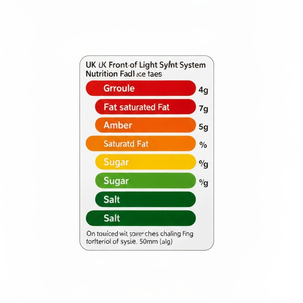 UK traffic light front-of-pack system with red amber green colour coding